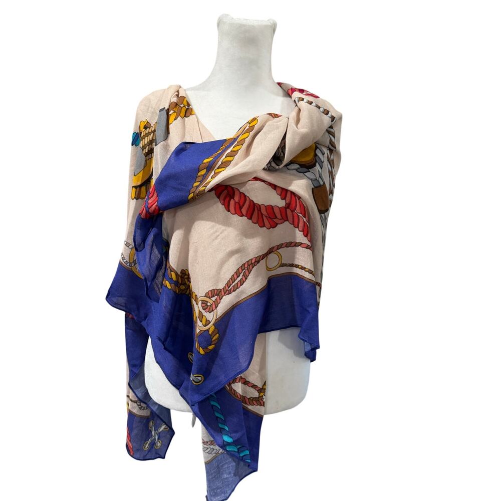 Carlisle Collection Linen Sail Away !  Ropes Nautical Scarf